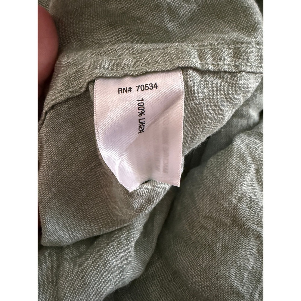 Orvis Mens‎ XXL Sage Green 100% Linen Short Sleeve Button Down Shirt Classic Fit - Picture 4 of 6